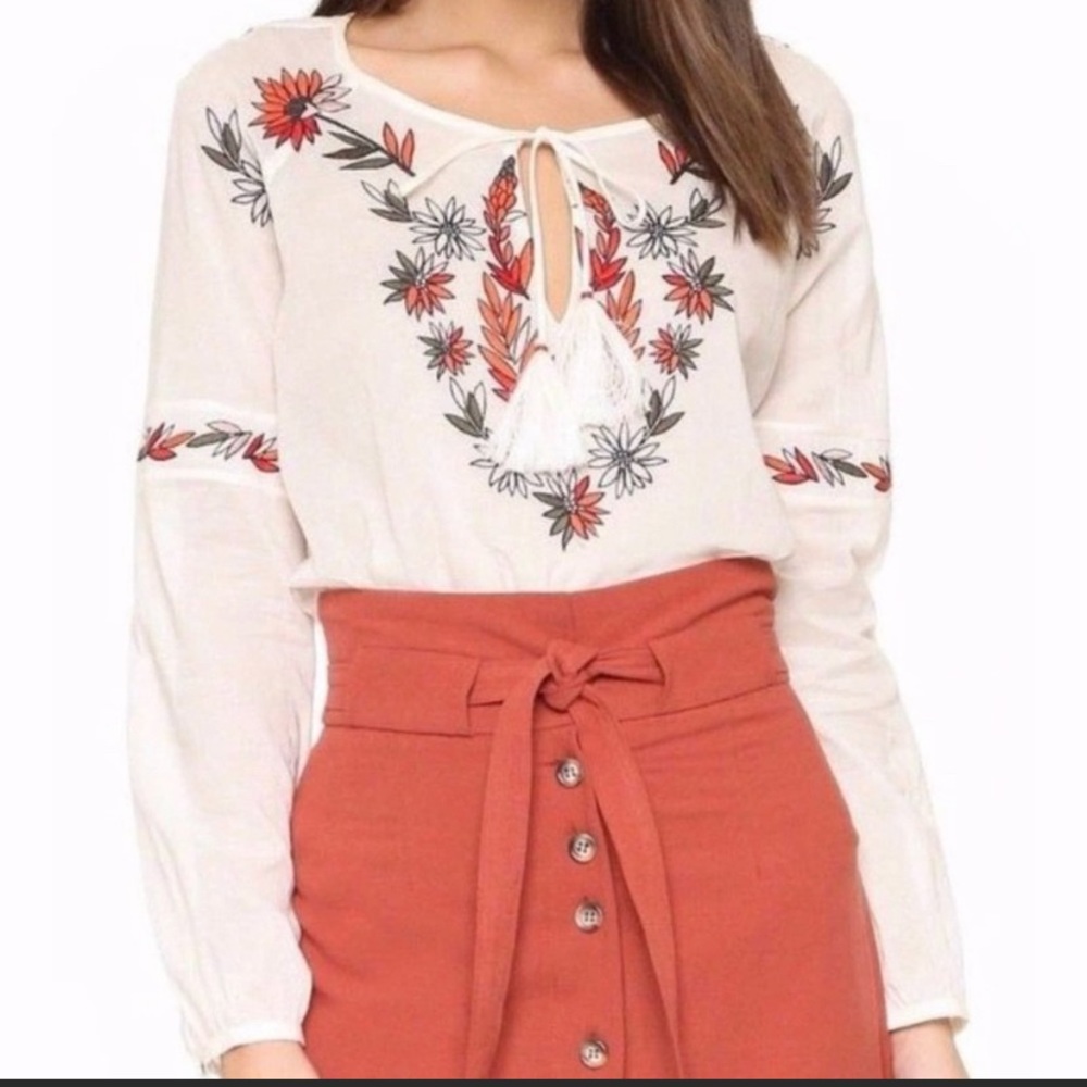 Tory Burch embroidered blouse size 4